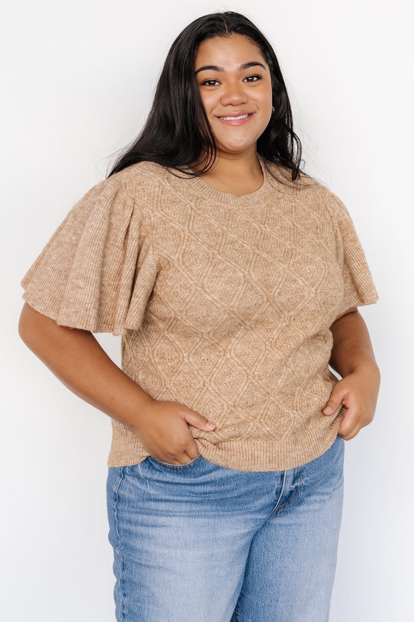 Asa Knit Sweater Top | Caramel - Baltic Born