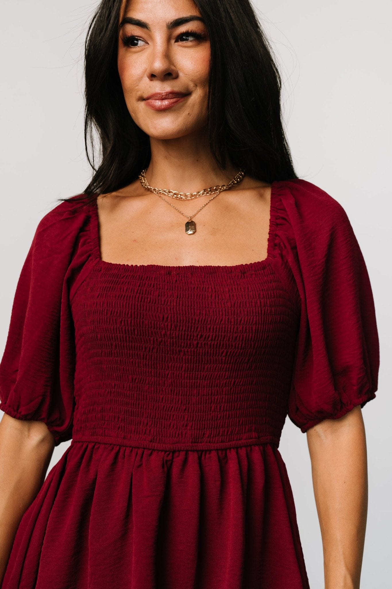 Ashbourne Tiered Dress | Burgundy - Baltic Born