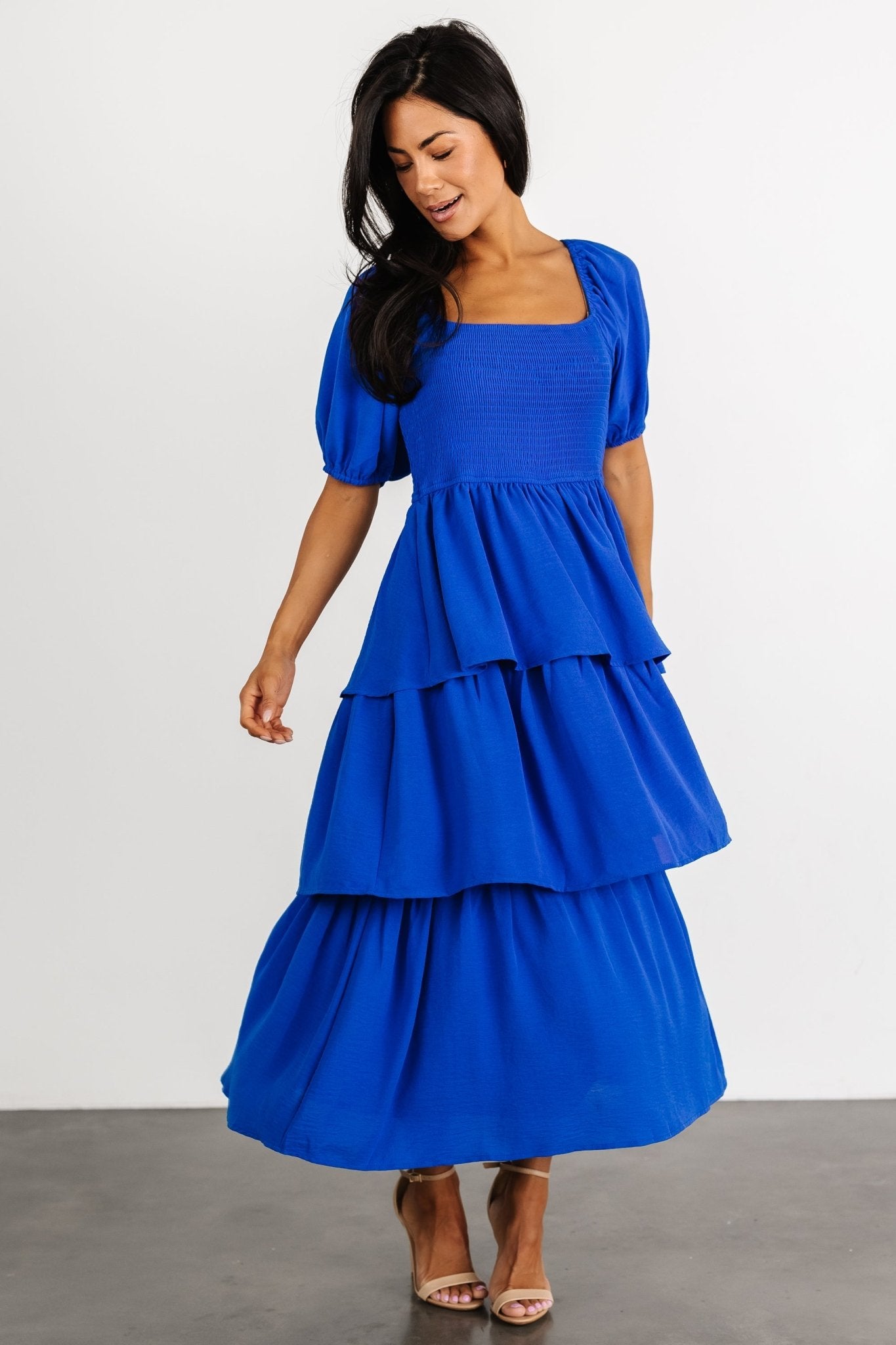 Ashbourne Tiered Dress Cobalt Baltic Born