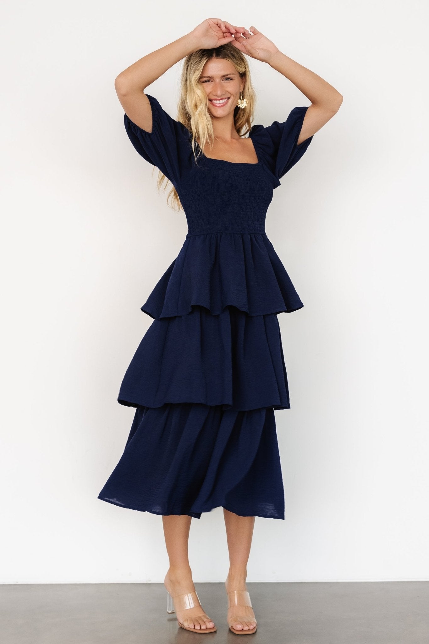 Ashbourne Tiered Dress | Midnight Blue - Baltic Born