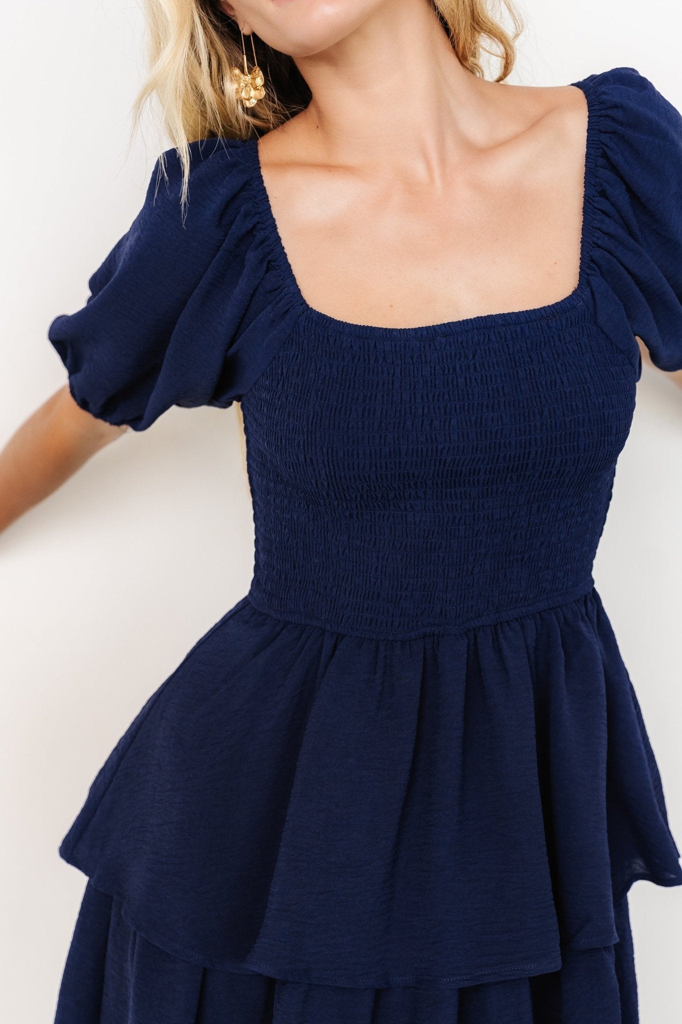 Ashbourne Tiered Dress | Midnight Blue - Baltic Born