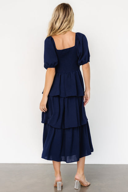 Ashbourne Tiered Dress | Midnight Blue - Baltic Born