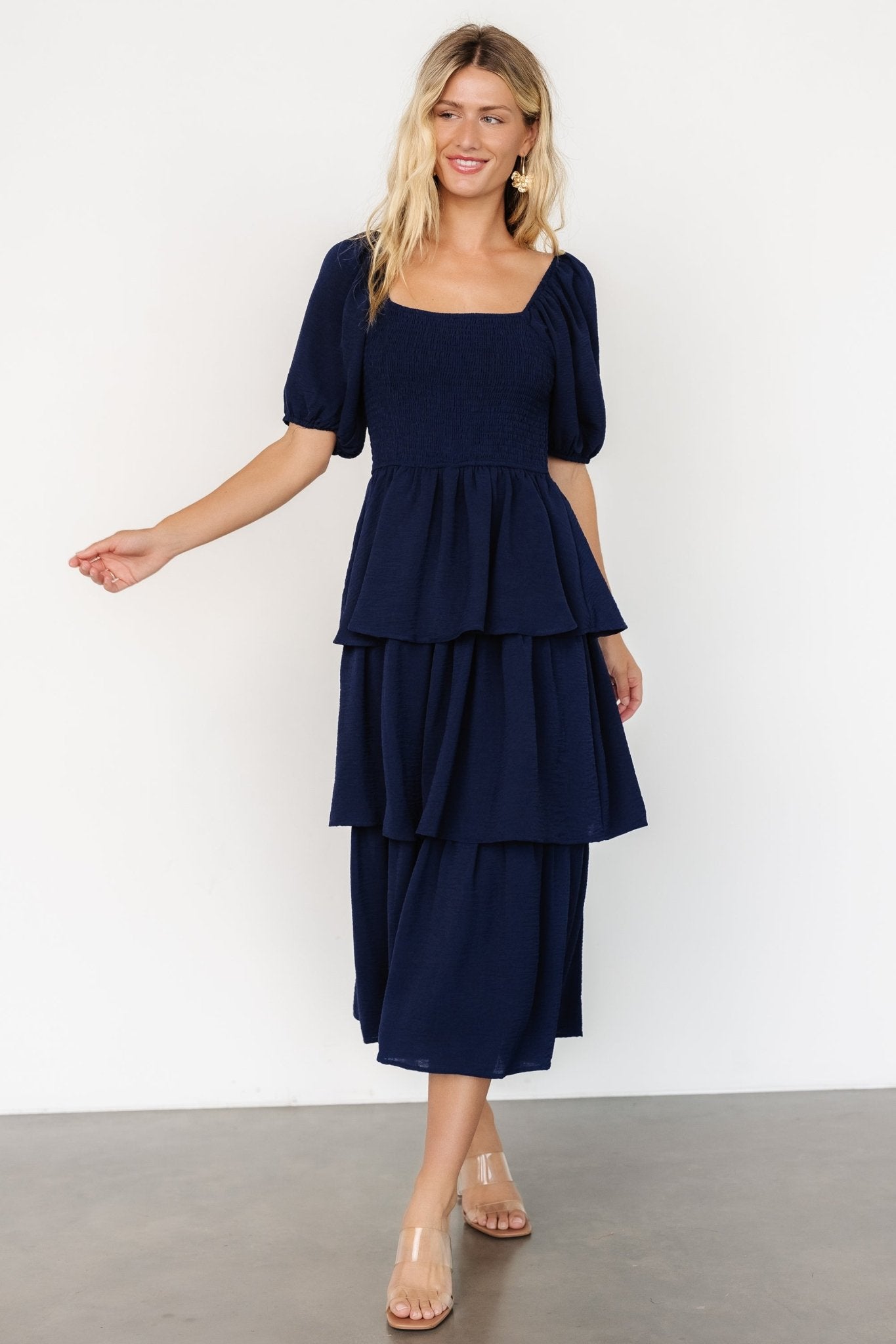 Ashbourne Tiered Dress | Midnight Blue - Baltic Born