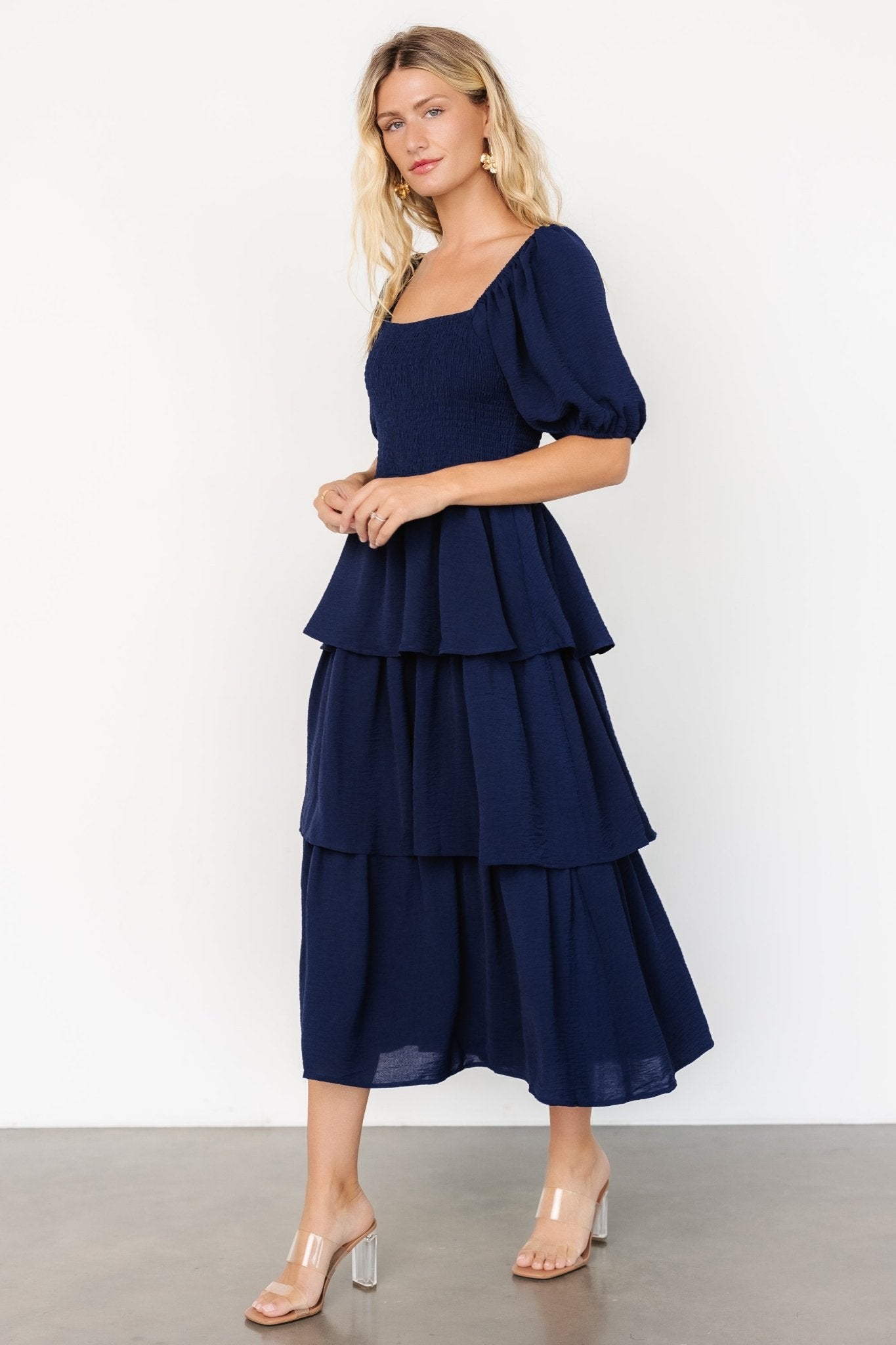 Ashbourne Tiered Dress | Midnight Blue - Baltic Born