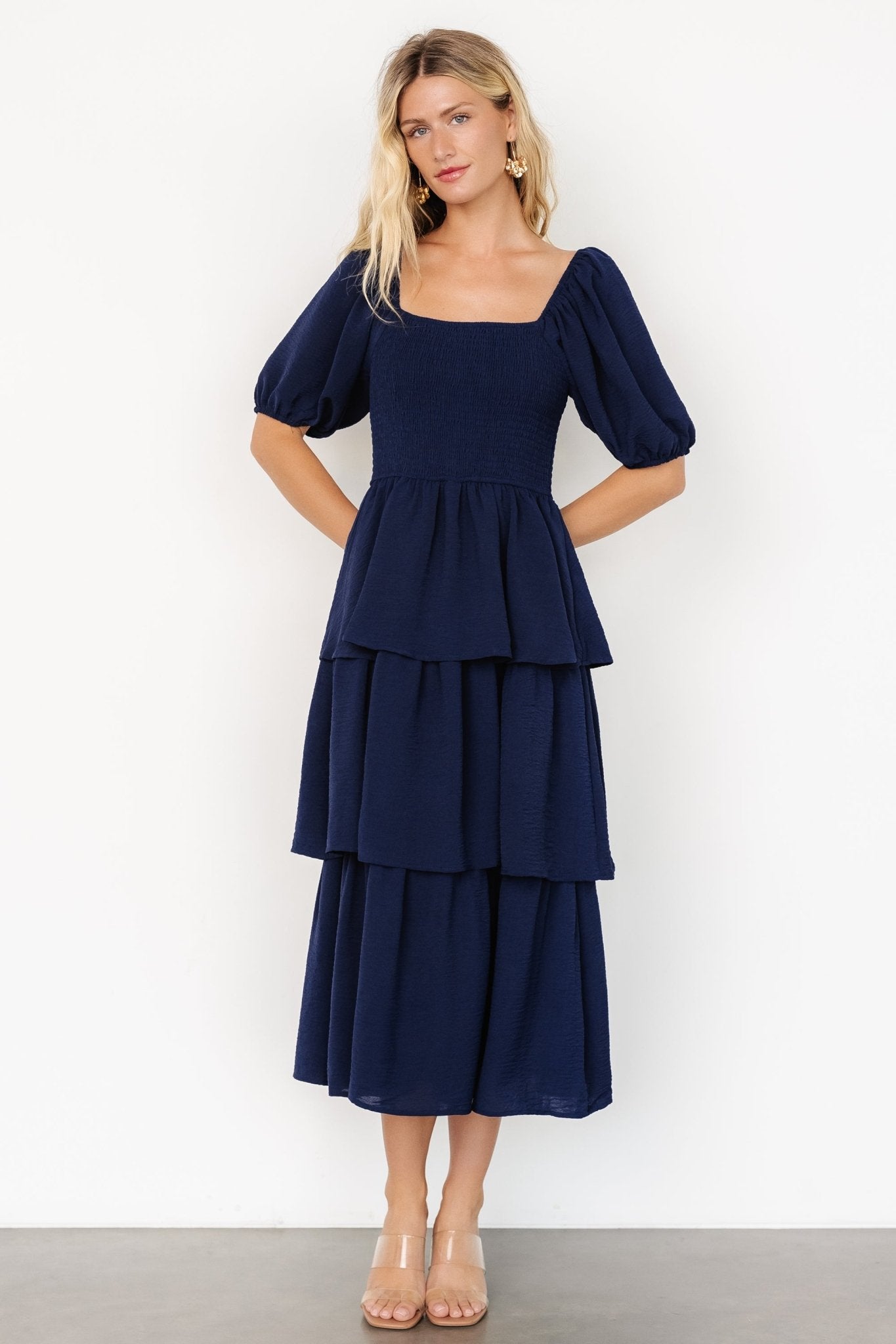 Ashbourne Tiered Dress | Midnight Blue - Baltic Born