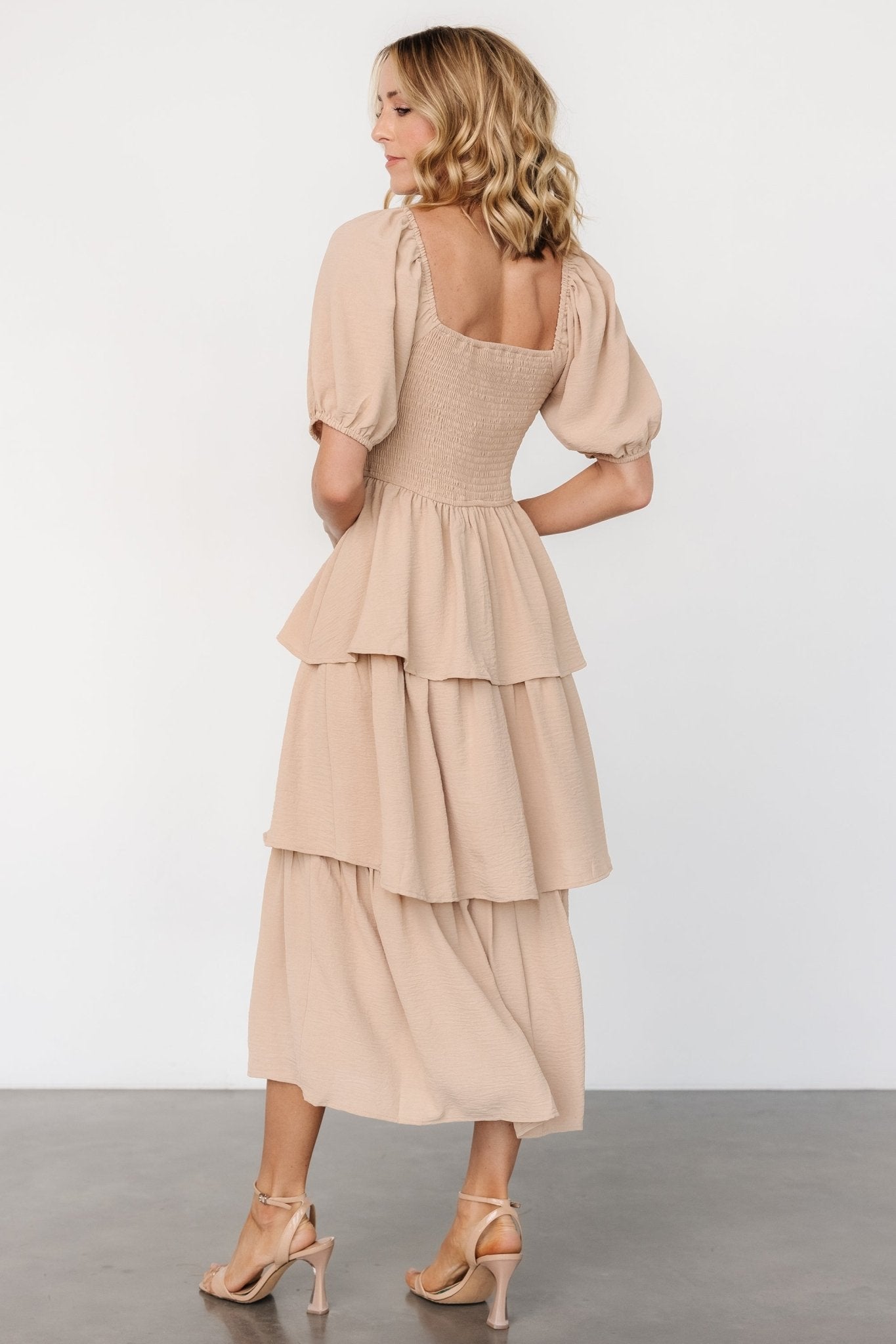 Ashbourne Tiered Dress | Taupe - Baltic Born