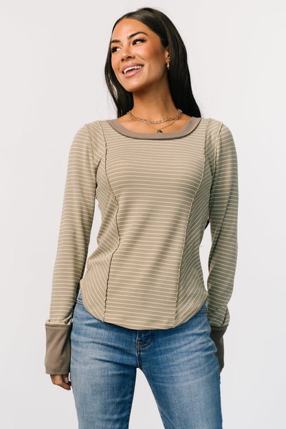 Ashford Striped Top | Olive - Baltic Born