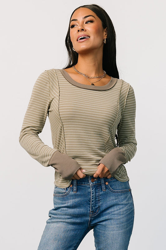 Ashford Striped Top | Olive - Baltic Born