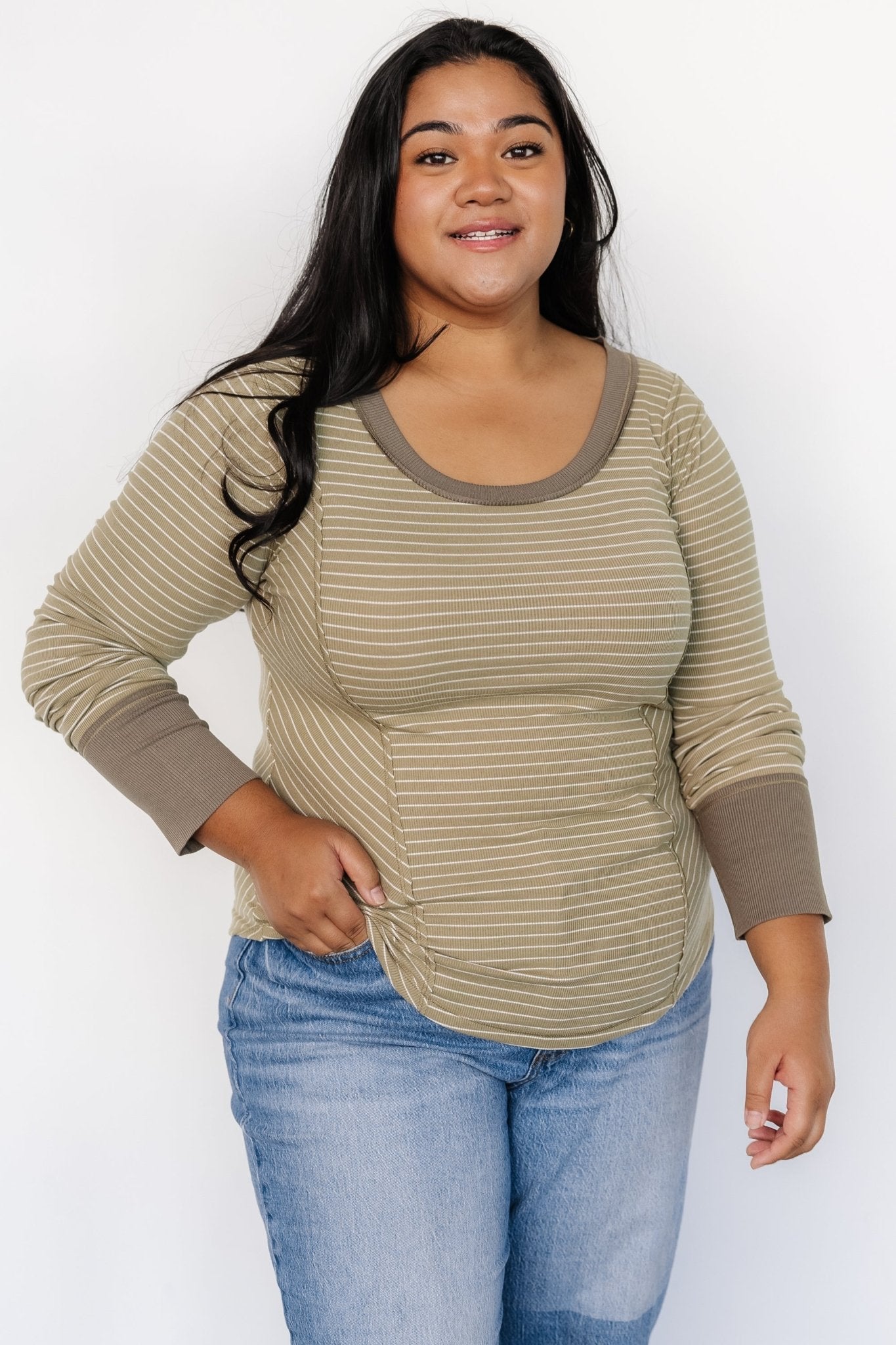 Ashford Striped Top | Olive - Baltic Born