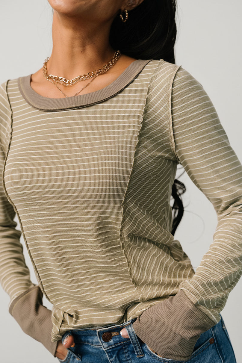 Ashford Striped Top | Olive