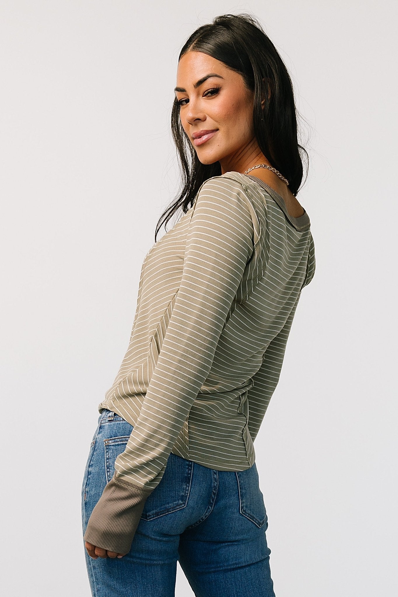 Ashford Striped Top | Olive - Baltic Born