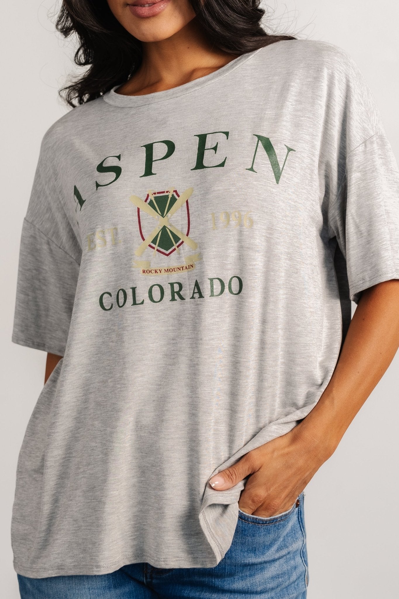 Aspen Relaxed Graphic Tee | Heather Gray - Baltic Born