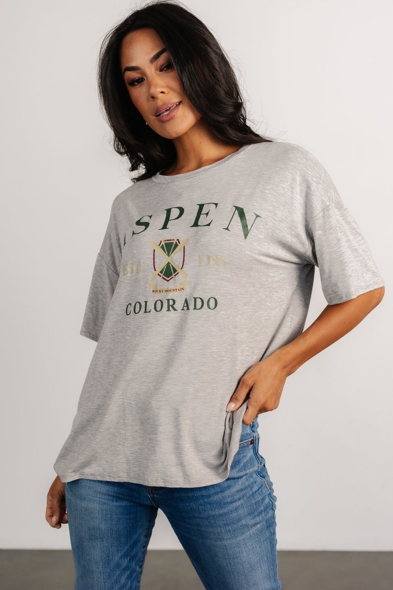 Aspen Relaxed Graphic Tee | Heather Gray - Baltic Born