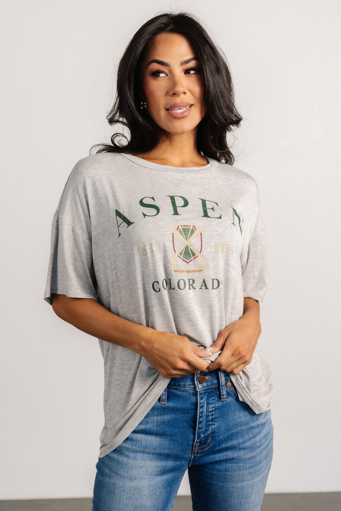 Aspen Relaxed Graphic Tee | Heather Gray - Baltic Born