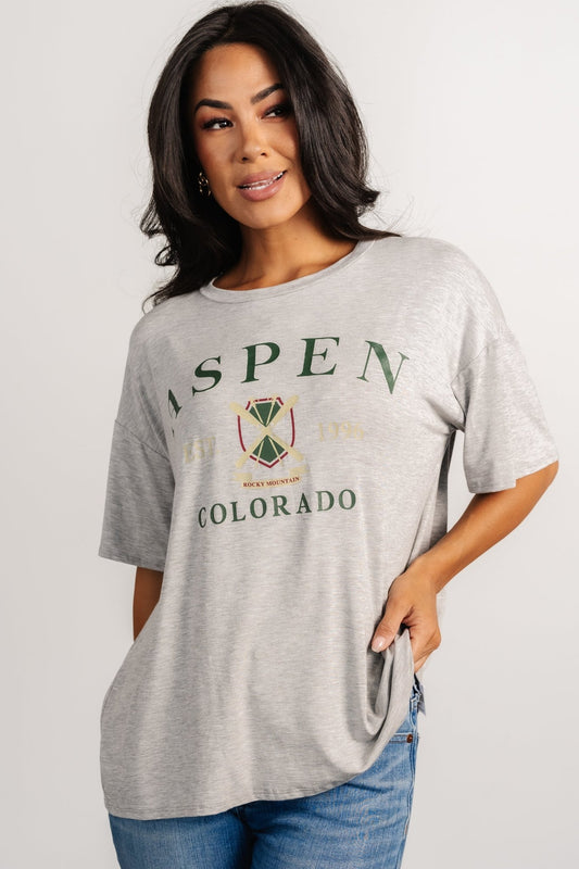 Aspen Relaxed Graphic Tee | Heather Gray - Baltic Born