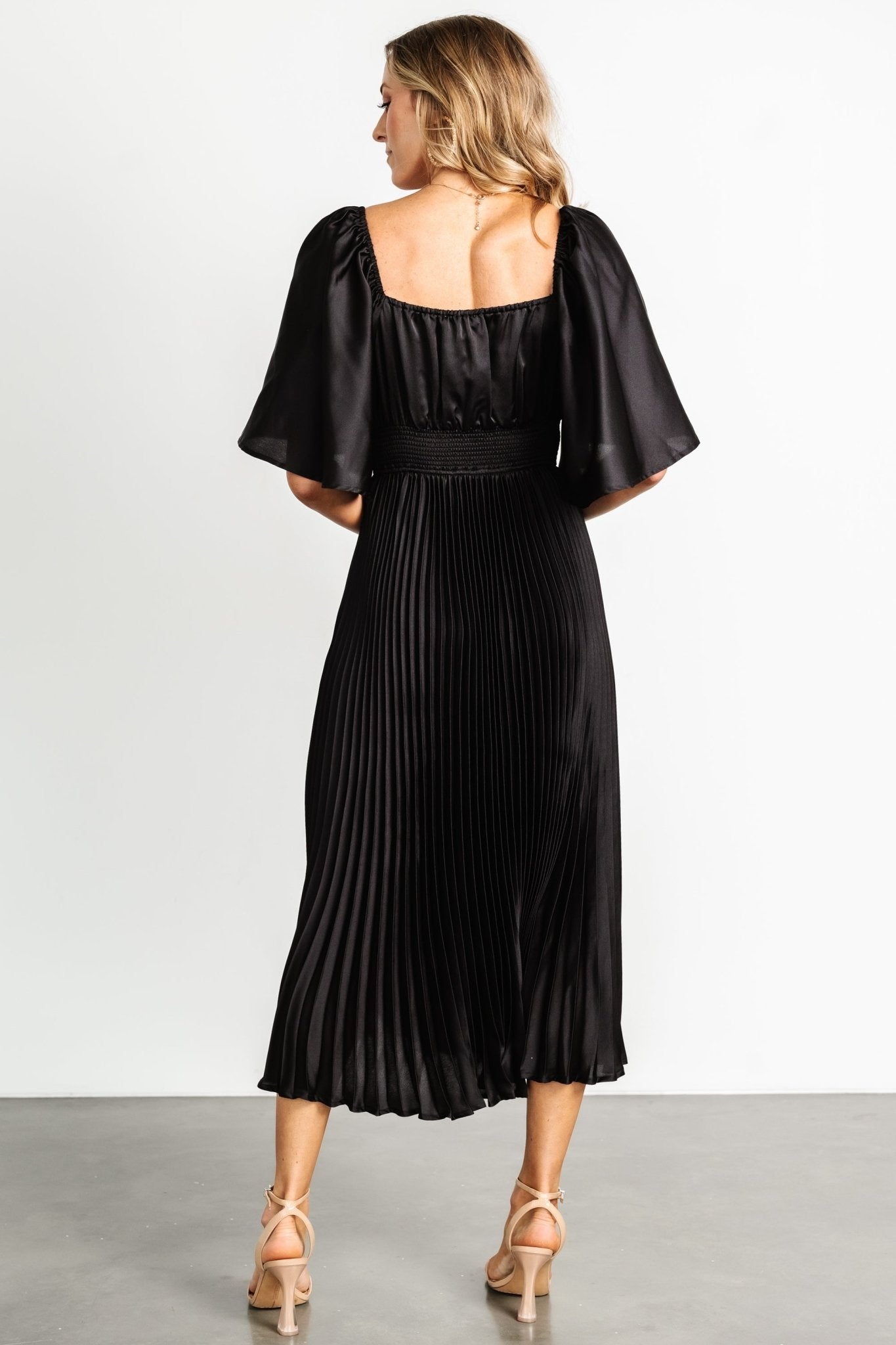 Aubree Pleated Dress | Black - Baltic Born