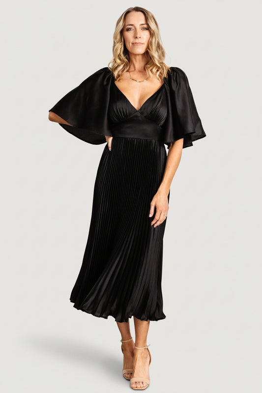 Aubree Pleated Dress | Black