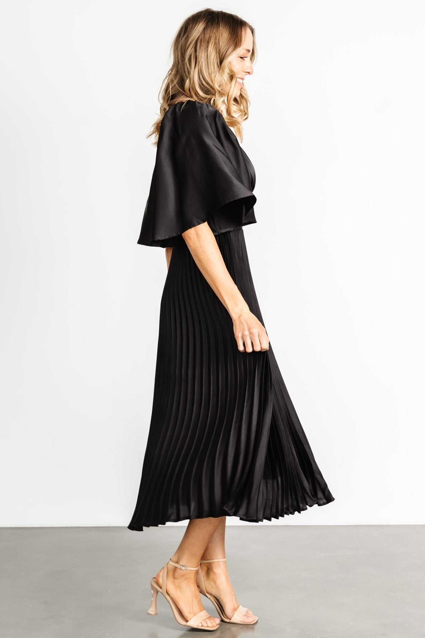 Aubree Pleated Dress | Black - Baltic Born