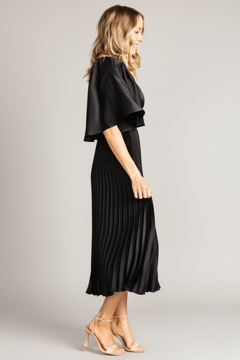 Aubree Pleated Dress | Black