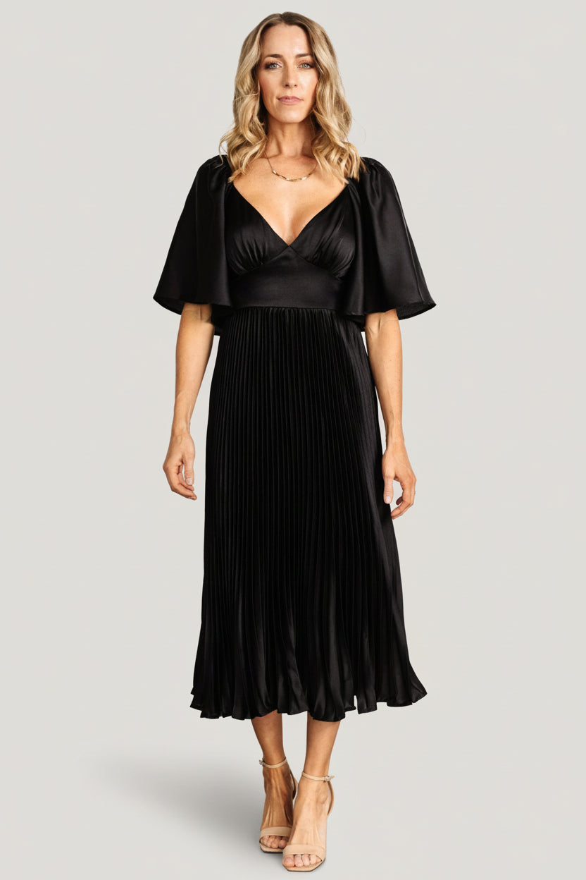 Aubree Pleated Dress | Black