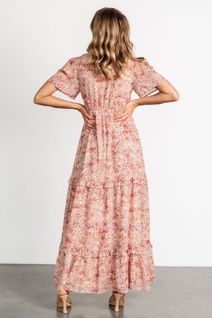 Audrey Deep V Maxi Dress | Blush Floral - Baltic Born