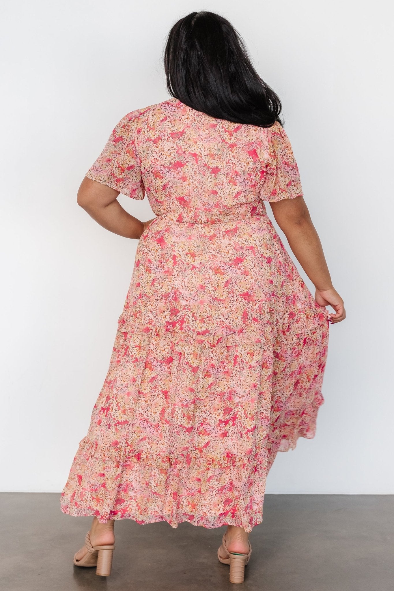 Audrey Deep V Maxi Dress | Blush Floral - Baltic Born