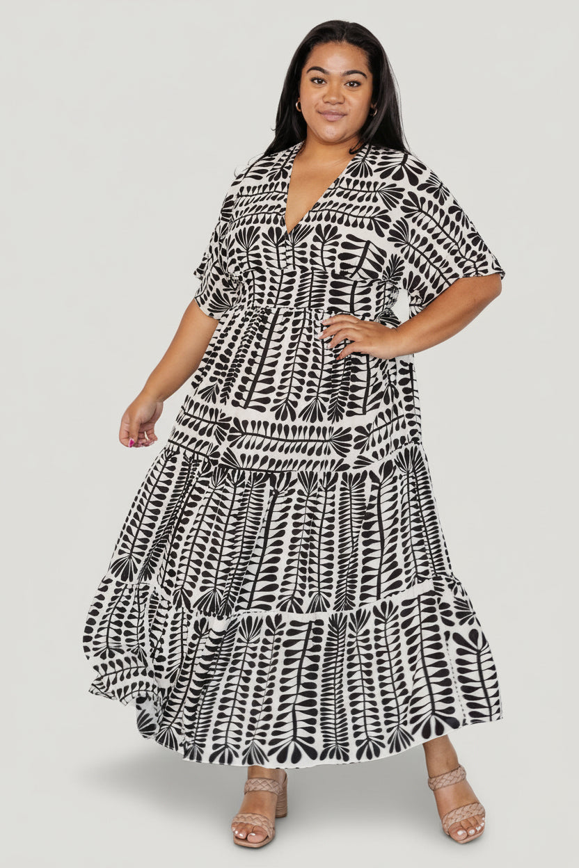 Baltic Born Womens Austin Kimono Dress | Black Print Baltic Born Womens Austin Kimono Dress | Black Print