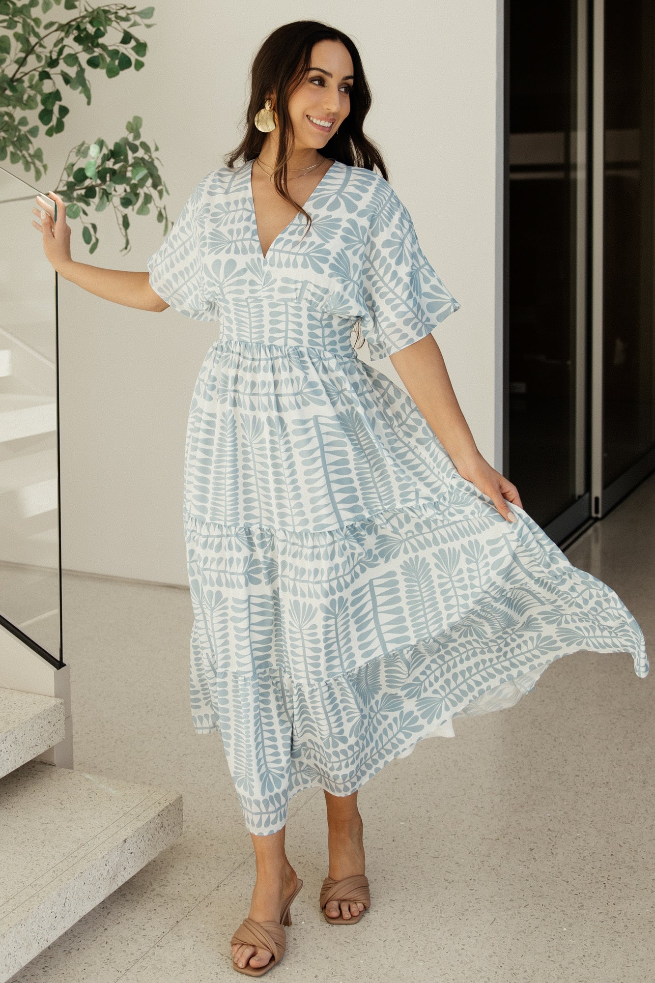 Baltic Born Womens Austin Kimono Dress | Blue Print | Size: 3XL Baltic Born Womens Austin Kimono Dress | Blue Print | Size: 3XL