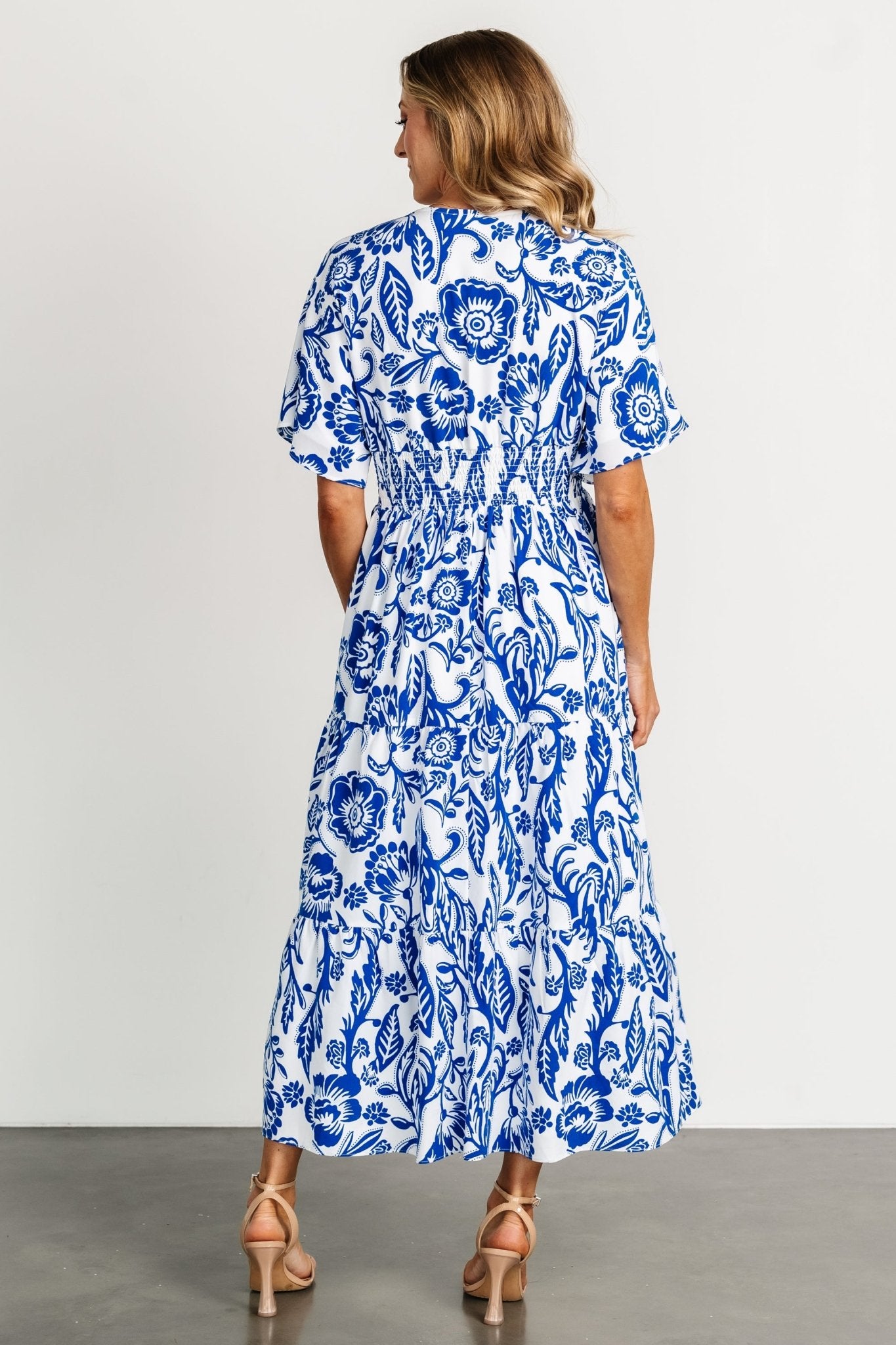 Austin Kimono Dress | Cobalt Print - Baltic Born