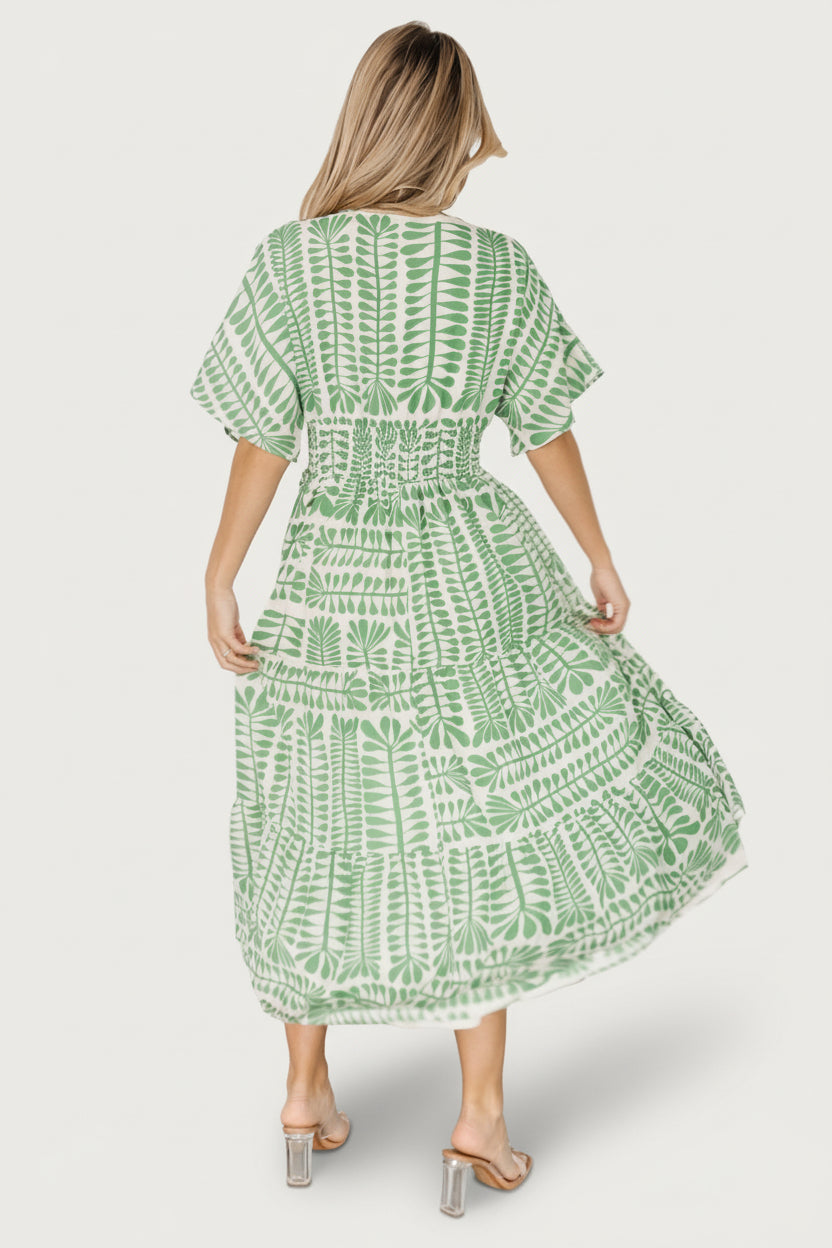 Baltic Born Womens Austin Kimono Dress | Green Print | Size: Small Baltic Born Womens Austin Kimono Dress | Green Print | Size: Small