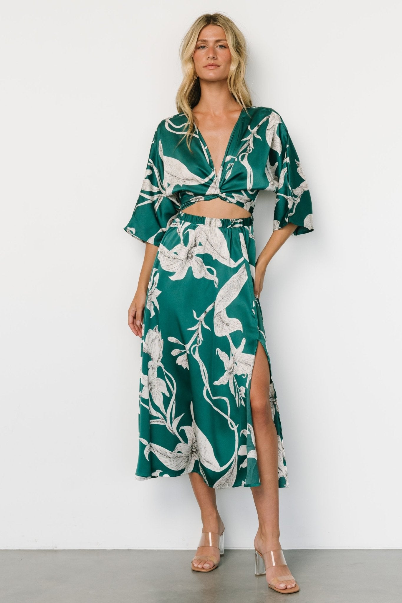 Avryll Front Tie Dress | Green - Baltic Born