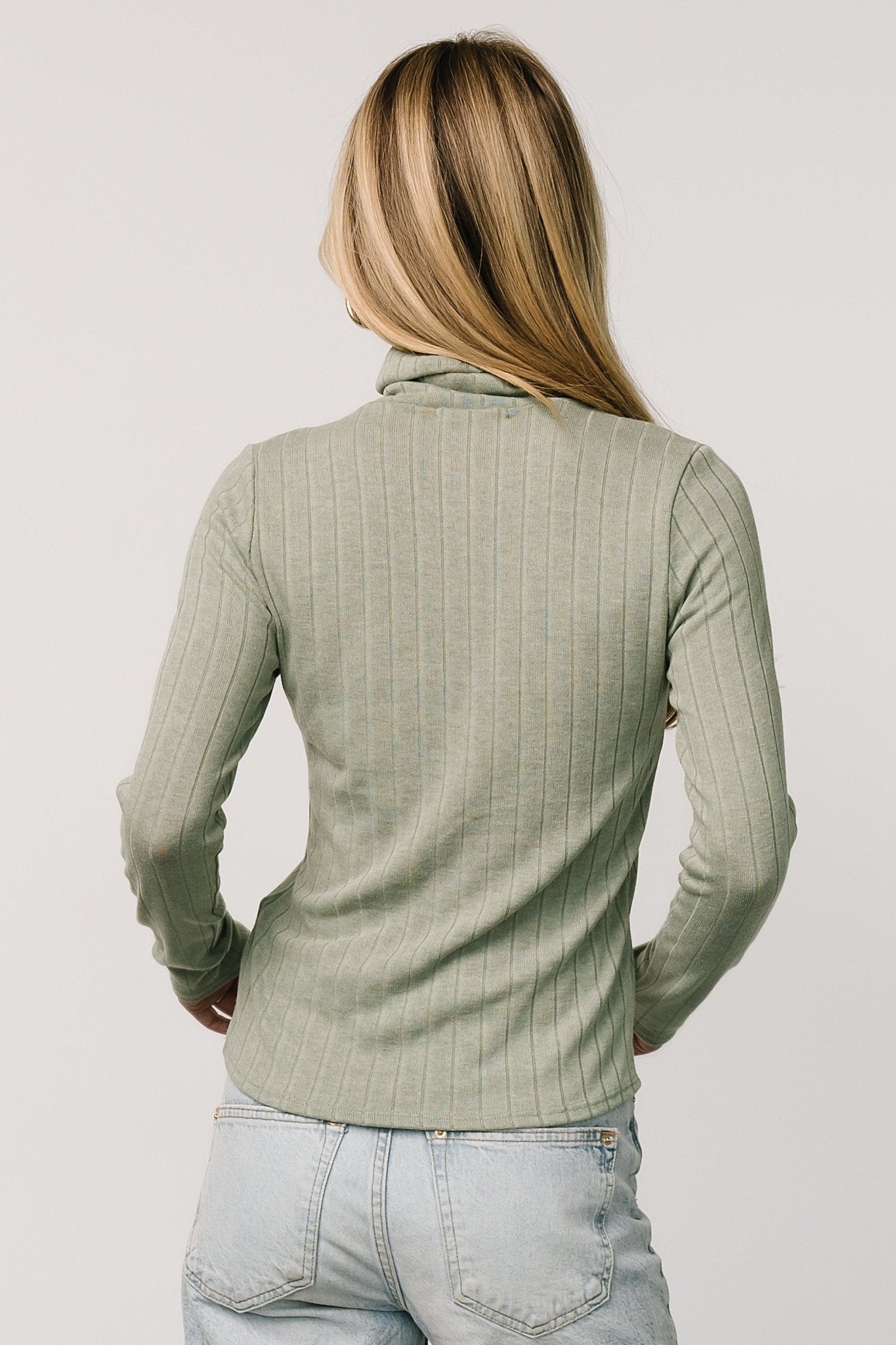 Axel Turtleneck Top | Sage - Baltic Born