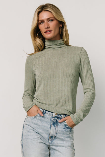 Axel Turtleneck Top | Sage - Baltic Born