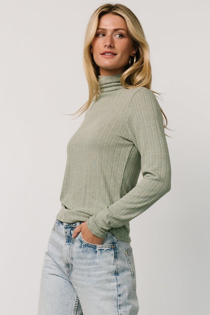 Axel Turtleneck Top | Sage - Baltic Born