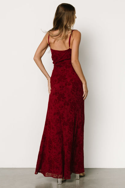 Ayesha Fitted Gown | Burgundy - Baltic Born