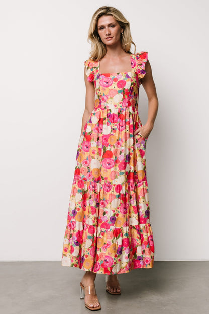 Ayla Tiered Maxi Dress | Pink Multi Floral - Baltic Born