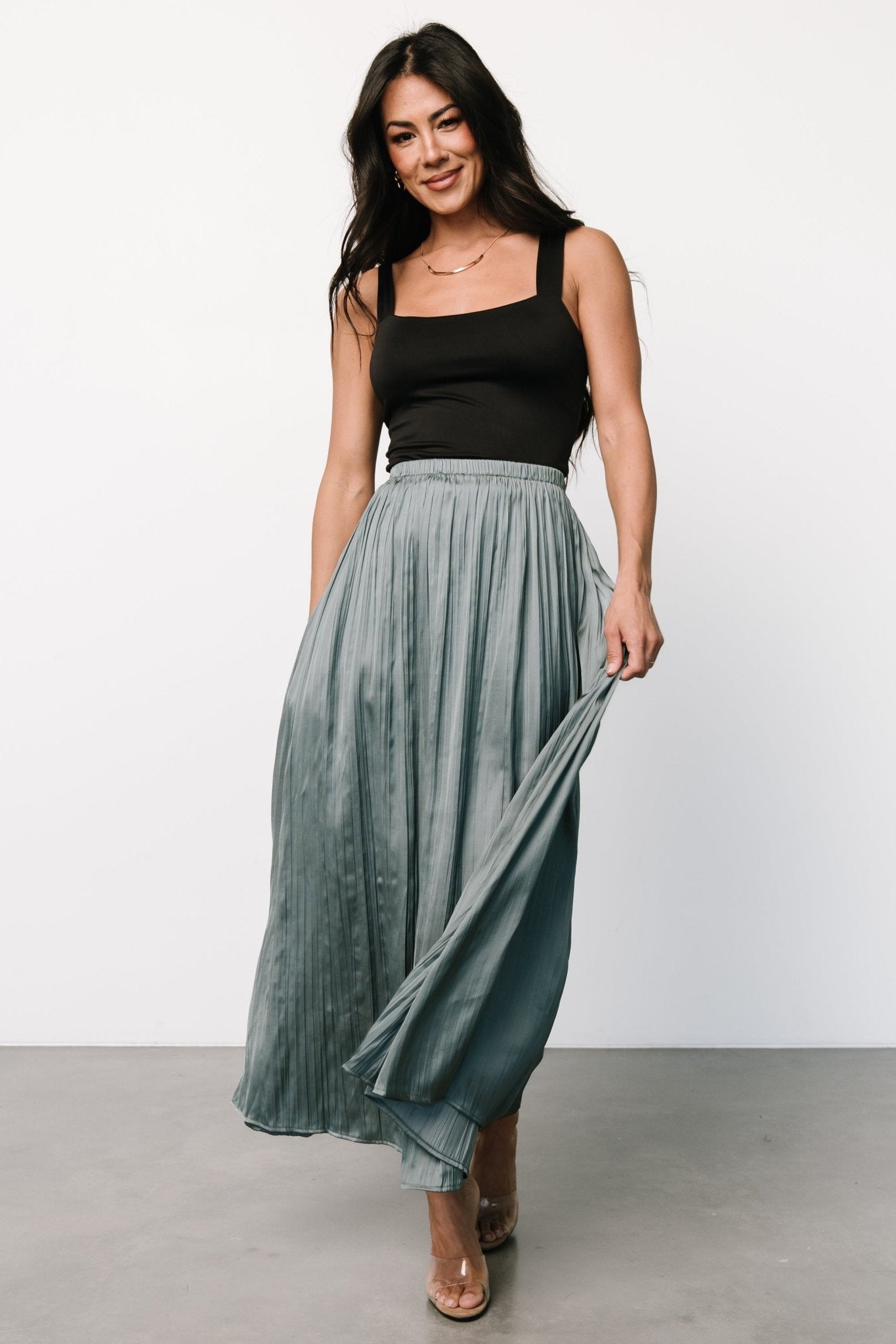 Baker Satin Skirt | Eucalyptus - Baltic Born