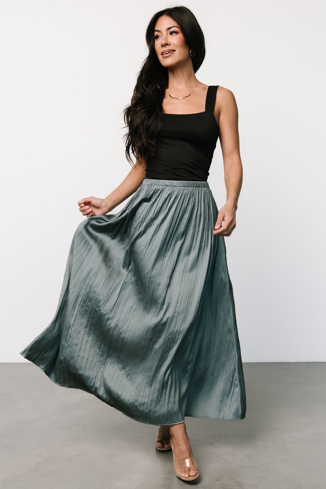 Baker Satin Skirt | Eucalyptus - Baltic Born