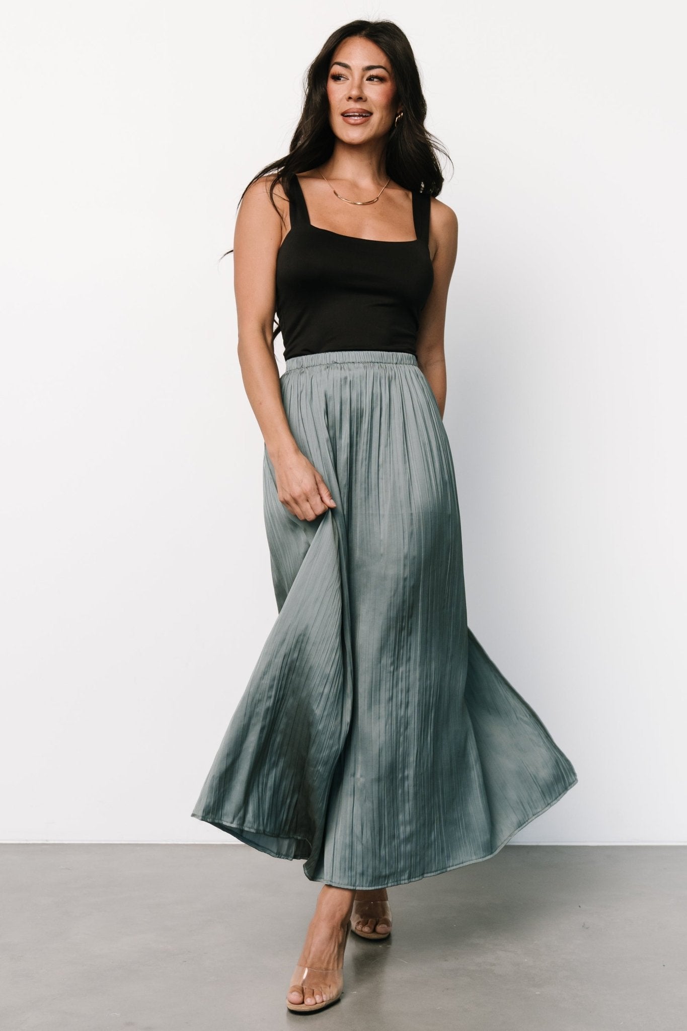 Baker Satin Skirt | Eucalyptus - Baltic Born