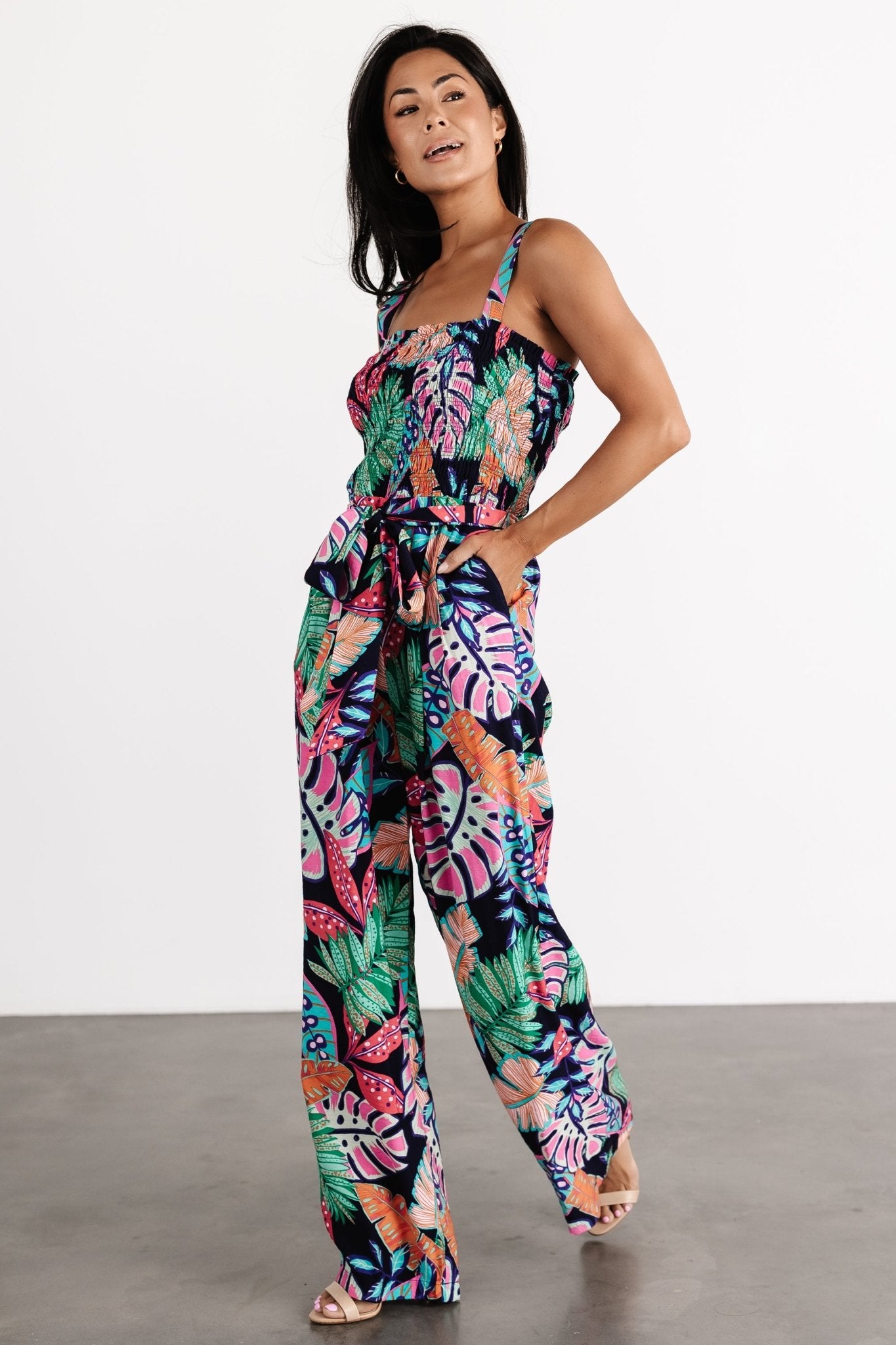 Barbados Tank Jumpsuit | Navy Print - Baltic Born