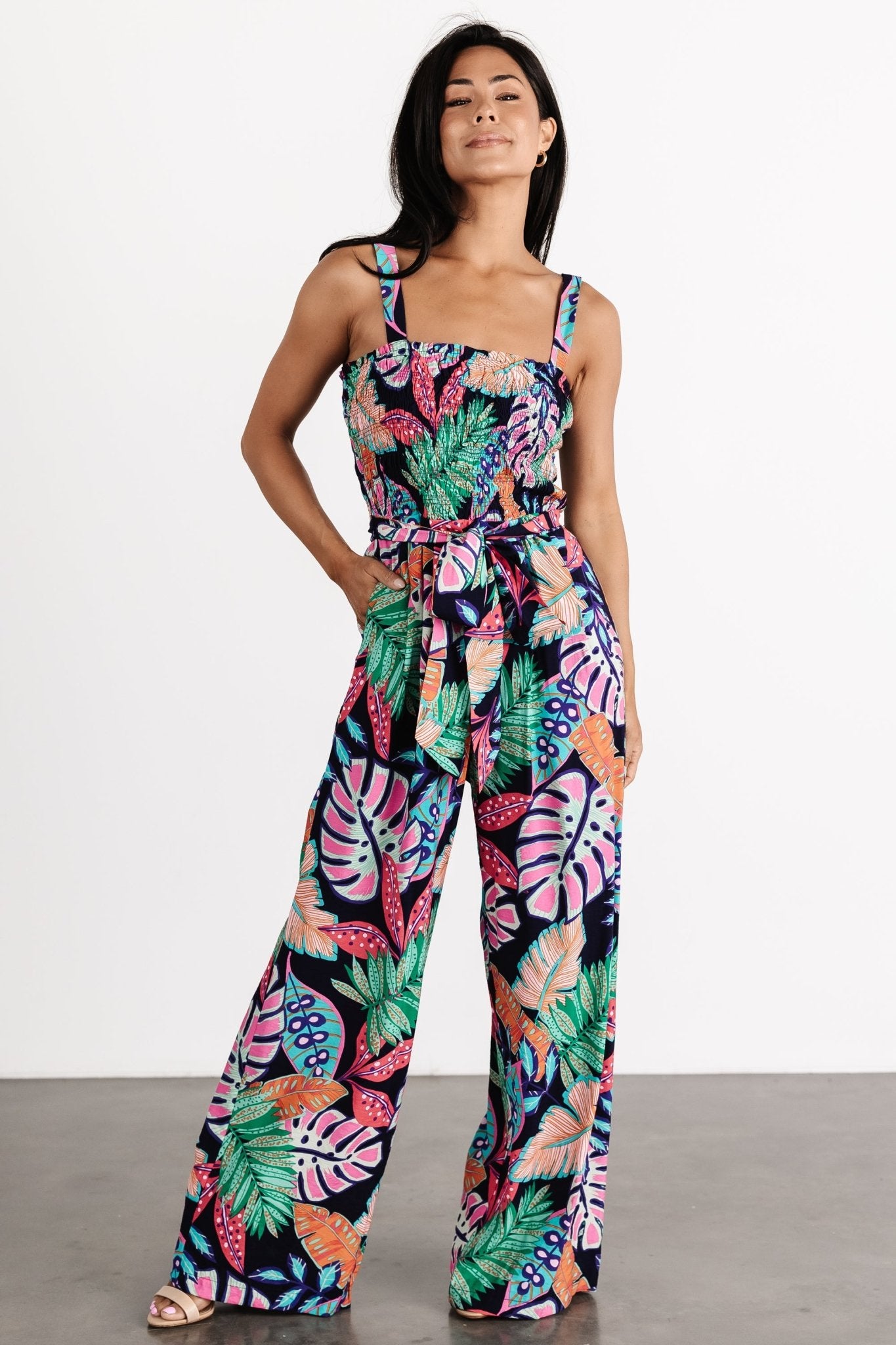 Barbados Tank Jumpsuit | Navy Print - Baltic Born