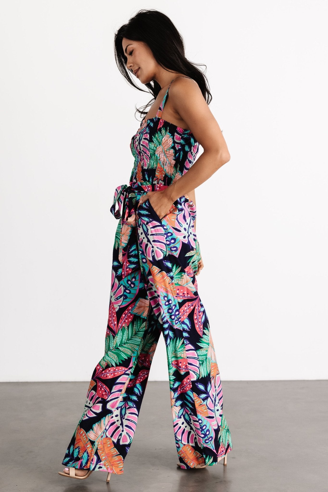 Barbados Tank Jumpsuit | Navy Print - Baltic Born