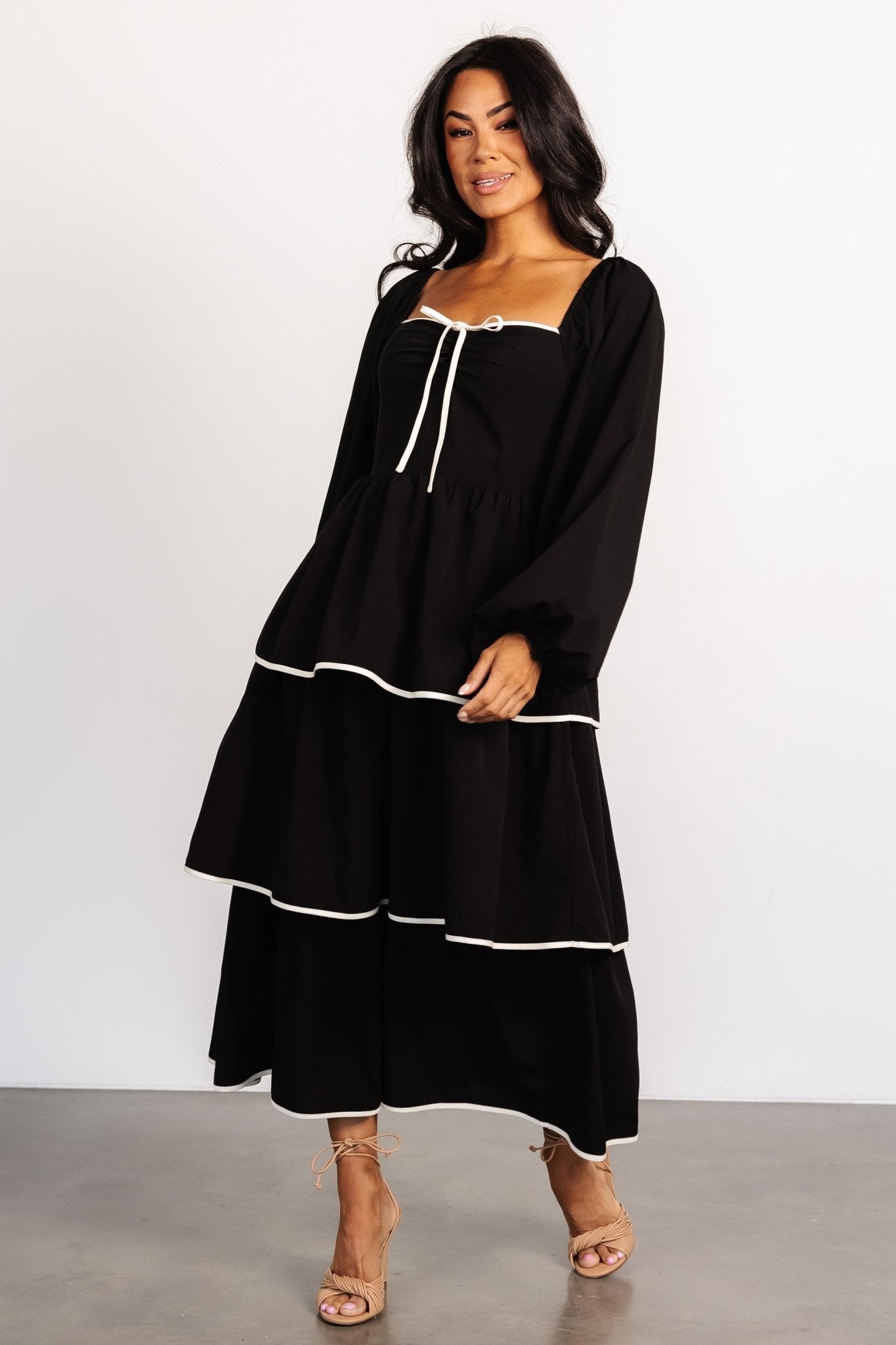 Barcelona Tiered Dress | Black - Baltic Born