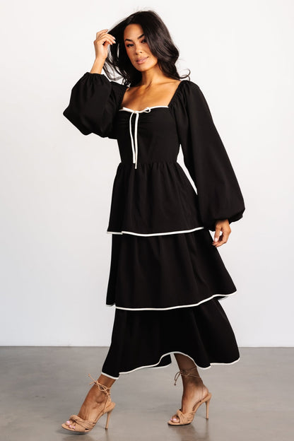 Barcelona Tiered Dress | Black - Baltic Born