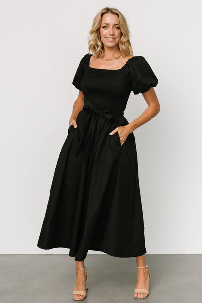 Bardot Midi Dress | Black - Baltic Born