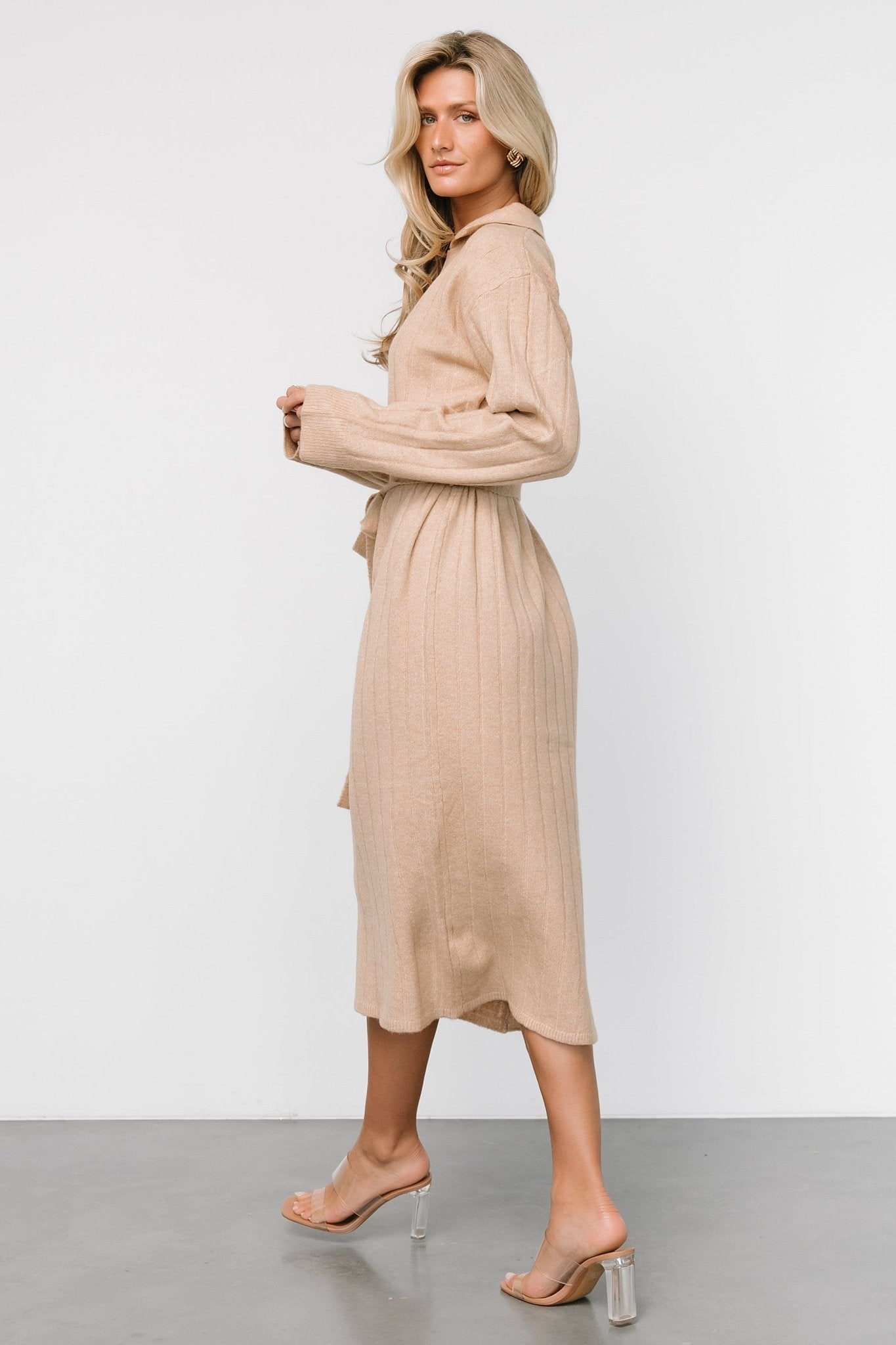 Barrie Sweater Dress | Light Tan - Baltic Born