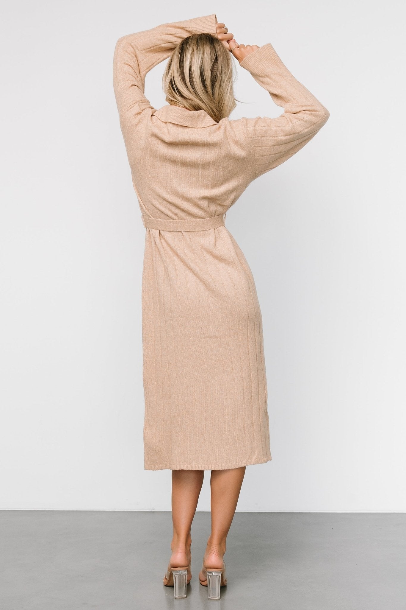 Barrie Sweater Dress | Light Tan - Baltic Born