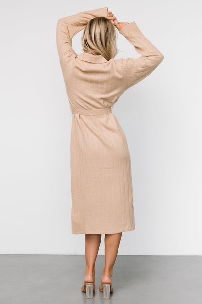 Barrie Sweater Dress | Light Tan - Baltic Born