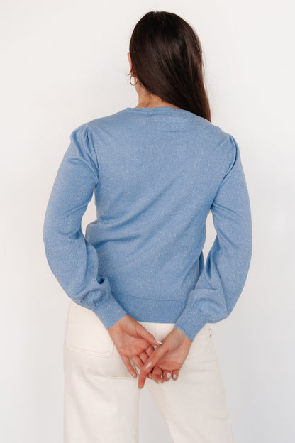 Benson Shimmer Sweater Top | Blue - Baltic Born