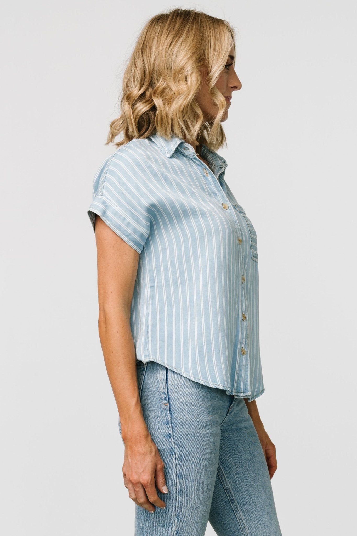 Berkley Striped Top | Denim Blue - Baltic Born